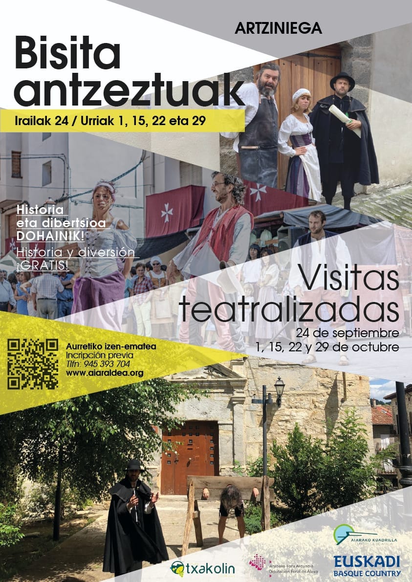 Regresan las visitas teatralizadas gratuitas a Artziniega para dar a conocer el municipio desde una divertida perspectiva.