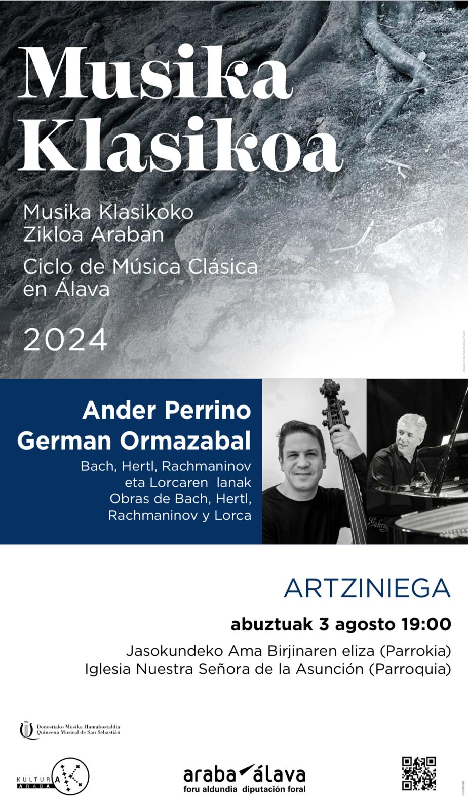 El programa de la Quincena Musical de Donostia vuelve a visitar un año más Artziniega. 