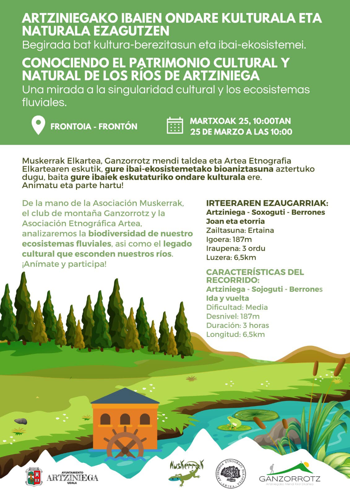 Salida a conocer el patrimonio natural y cultural de los ríos de Artziniega.