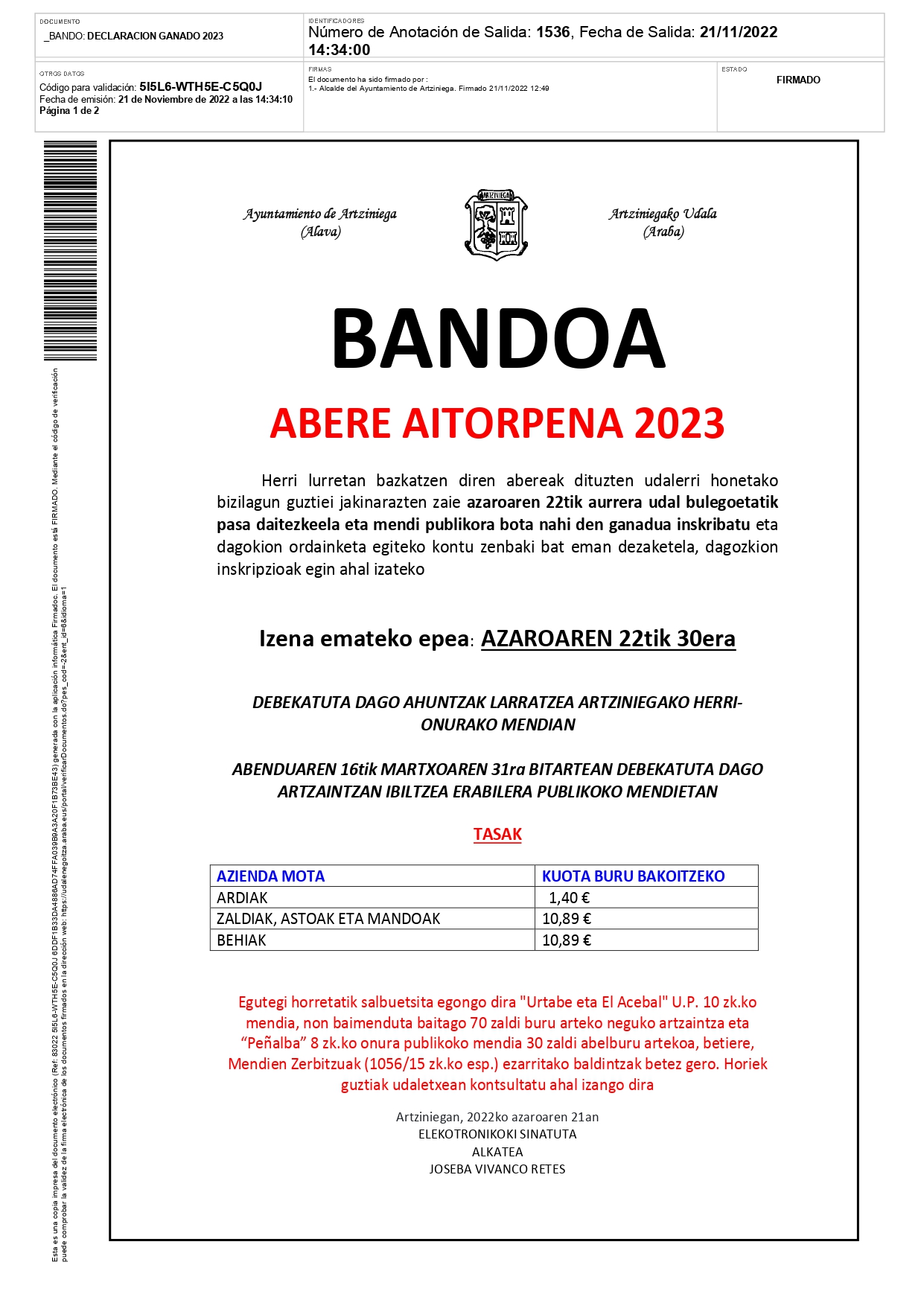 BANDOA: ABERE AITORPENA 2023